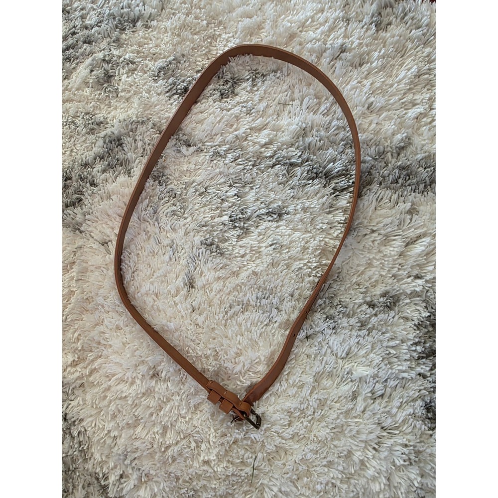 American Eagle Women Cognac Brown Genuine Leather Skinny Belt Size Medium